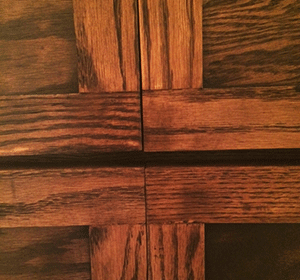 Closeup of Tall Brown Cabinet
